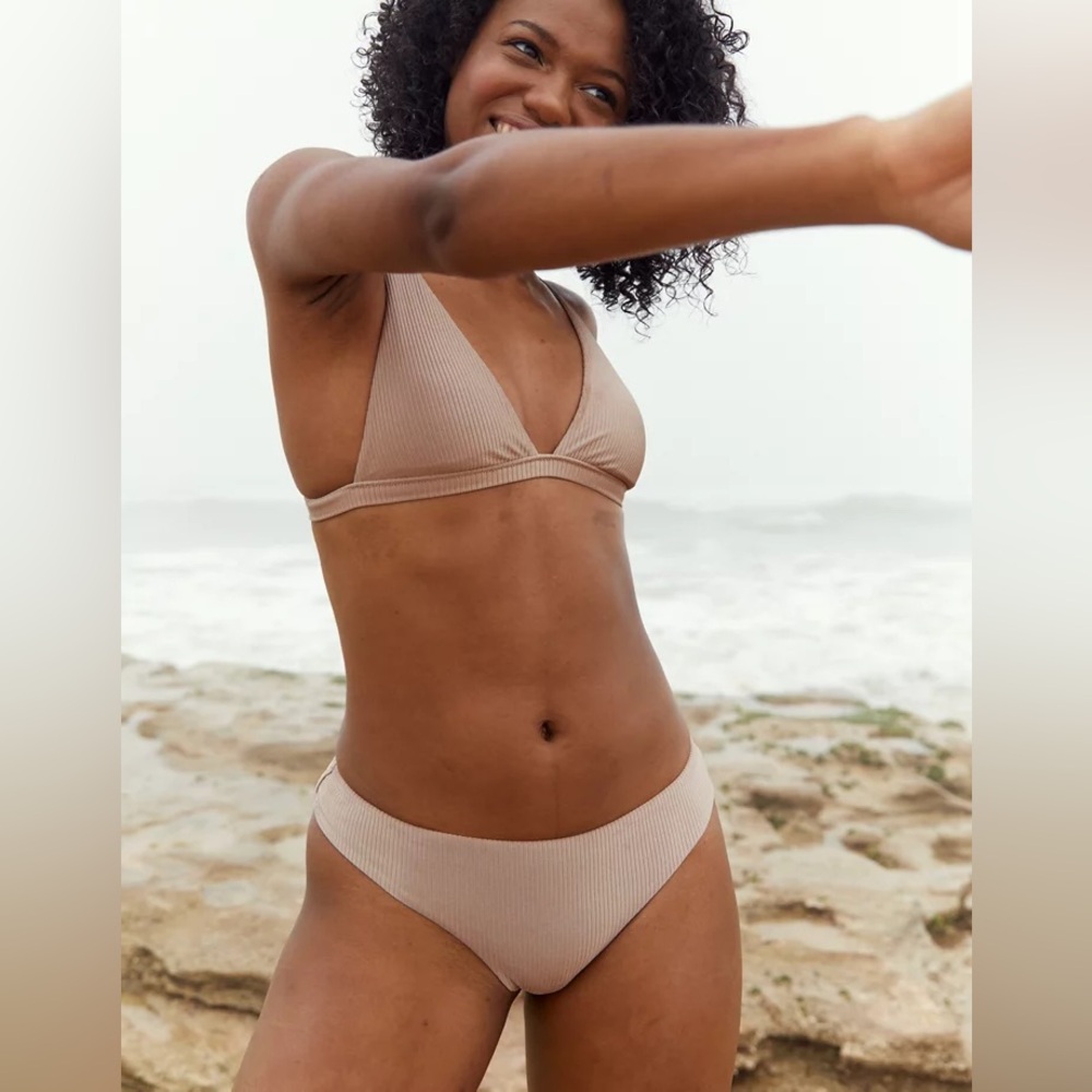Aerie Cocoa Cream Ribbed Bikini